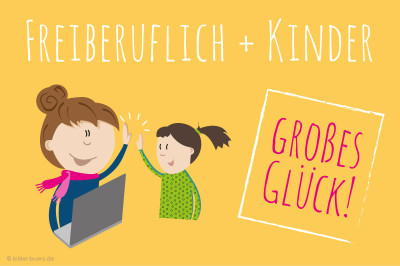 Illustration Freiberuflich mit Kind